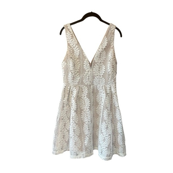 Lulus All Of My Heart White Lace Skater Dress - Picture 1 of 9